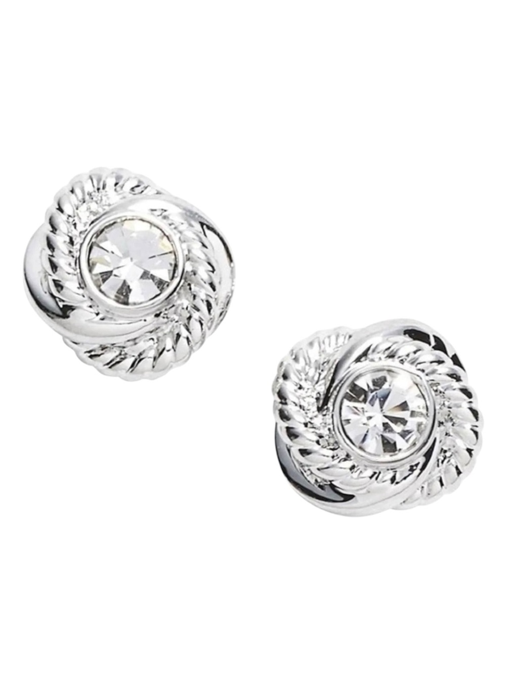 Kate Spade Infinity & Beyond Stud Earrings Clear Silver NWT